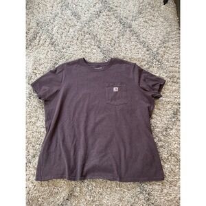 Carhartt Loose Fit Pocket T-Shirt Mens 2X Purple Burgundy Short Sleeve Tee